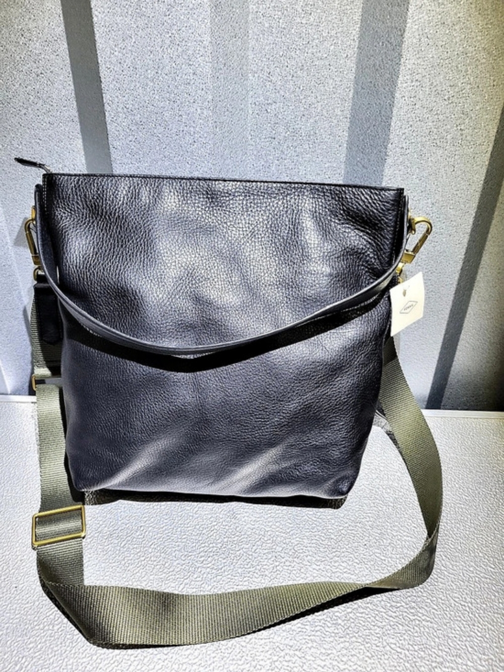 Fossil Maya Small Hobo Bag in Black & Green